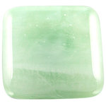 Glass Storm Studios - Mint to Be Handmade Knob - Knobs measure approximately 1.25" square and pulls measure approximately .75" x 4.25" with a 3" center to center. Hardware has a brushed nickel finish and uses a standard 8-32 screw.