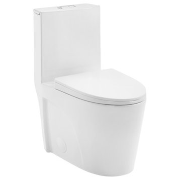 St. Tropez One Piece Elongated Toilet Dual Flush 1.1/1.6 GPF With 10" Rough-In