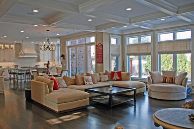 Example of a trendy family room design in Chicago