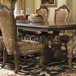 "Michael Amini" Vintage Fruitwood Dining Room Set, Windsor Court Collection - Furniture