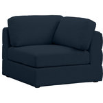 Meridian Furniture - Beckham Beige Durable Linen Textured Fabric Armless, Navy, Corner Chair - Liven up your living space with this Beckham navy durable linen polyester fabric corner chair. Its navy color complements any contemporary home decor, while its durable linen and polyester fabric upholstery provides you with a soft and comfortable place to sit. This corner chair is modular, so you can create infinite configurations, which are easily attached using the attachment latch underneath. Its linen, wood, and foam construction guarantees stability for years to come.