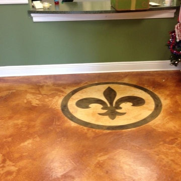 Interior acid stained flooring