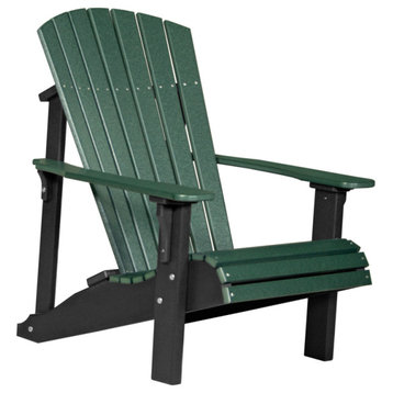 Poly Deluxe Adirondack Chair, Green & Black