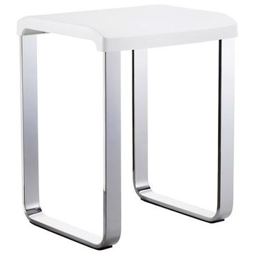 Outline Shower/Vanity Chair, Polished Chrome -White Seat