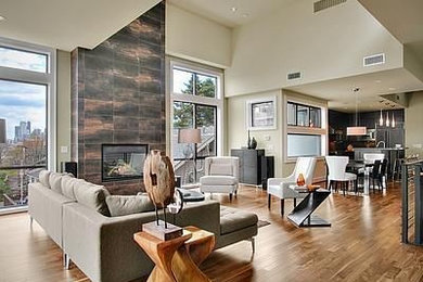 Inspiration for a modern living room remodel in Seattle