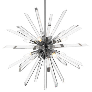 Z-Lite 4003-8 Burst 8 Light 33"W Crystal Globe Sputnik Chandelier - Chrome