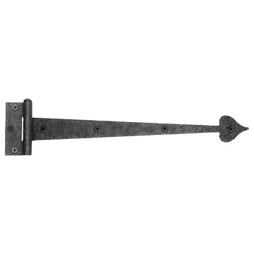 Acorn Manufacturing RI6P 13" Rough Iron Heart Door Strap Hinge - Black