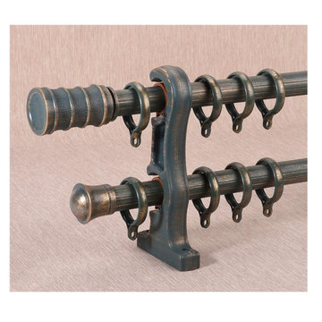 QYR4123 28mm Antique Black White Green Curtain Rod Sets