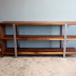 Custom Walnut and Steel Credenza - Entertainment Centers And Tv Stands