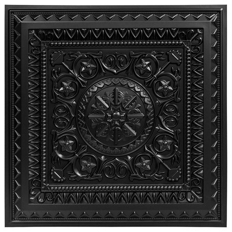 Art3d Drop Ceiling Tiles, Lay in/Glue up Ceiling Tiles, 2'x2' Plastic Sheet, Black