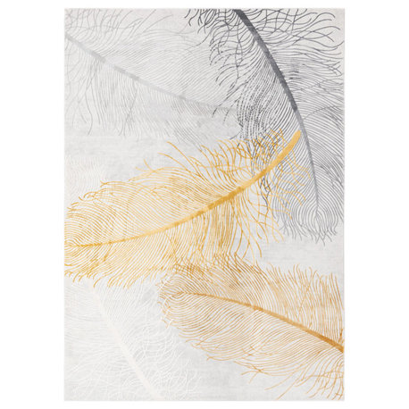 Unique Loom Camilla Finsbury Rug, Yellow Gray, 7'x10'