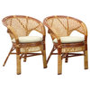 Pelangi Rattan Wiker Dining Chair, Set of 2, Colonial