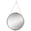Brea Reclaimed Metal Round Hanging Wall Mirror, 20" Diameter, Silver
