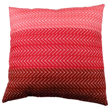 Color Block Hatch Double Sided Pillow, Red