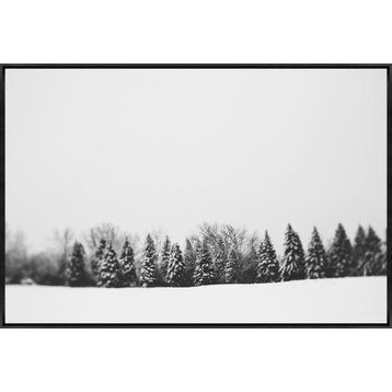54x36 Pine Line, Framed Artwork, Black