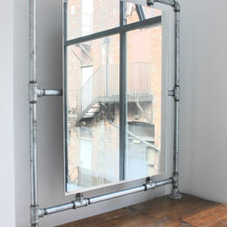 Meila Reused Scaffolding Industrial Dressing Table & Steel Pipe Framed Mirror - Dressing Tables