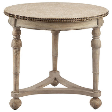Stein World Wyeth Accent Table in Antique Cream and Double Brass Finish 13587