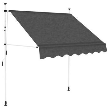 vidaXL Retractable Awning Outdoor Awning with Hand Crank 78.7" Anthracite