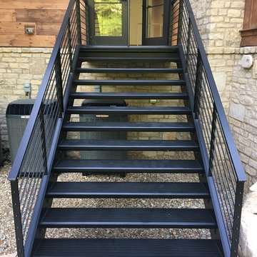 Black Cable Wire Exterior Railing Project