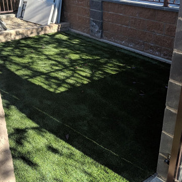 Synthetic Artificial Turf Grass Dog Yard Transformation Medicine Hat 2018
