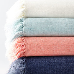 Pine Cone Hill Laundered Linen Throw - Throws