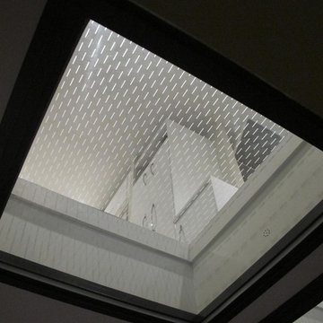 Structural glass floor panel and bridge from underneath Kansas City Missouri
