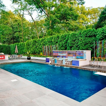 Glencoe, IL Swimming Pool, Spa and Raised Fountain