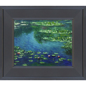 La Pastiche Water Lilies with Gallery Black, 12" x 14"