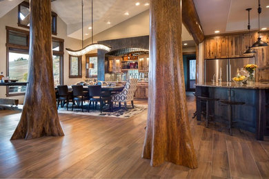 Mountain style kitchen photo in Denver