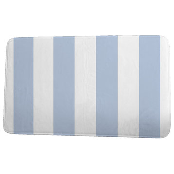 Nantucket Rugby Stripe Stripe Print Bath Mat, Blue, 17"x24"