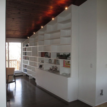 Accending custom bookcase