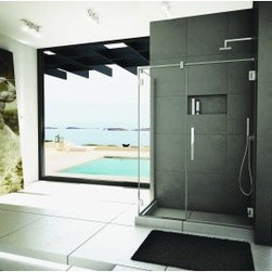 Fleurco Titan Cronos Two-Sided 58" x 32" Wall-Mount Hinge Door and Fixed Panel w - Bath Products