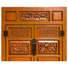Chinese Fujian Distressed Orange Relief Carving Storage TV Cabinet Hcs7136