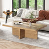 Modern Rectangle Wood Coffee Table Cocktail Table, Natural