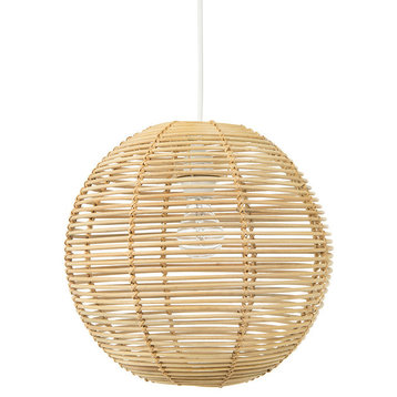 Palau Continuous Weave Wicker Ball Pendant Lamp, Natural