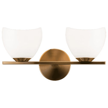 Matteo Uptowne 2-Light Wall Sconce In Aged Gold Brass