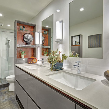 Gold River Modern Pommele Sapele Bath
