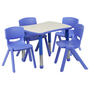 Roseto FFIF33038 Five Piece Plastic Framed Classroom Set - Blue