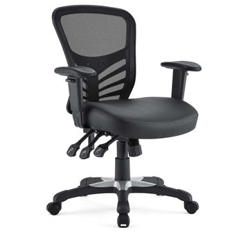 Articulate Faux Leather Office Chair, Black