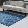 Frame Transitional Moroccan Trellis 5x8 Area Rug in Moroccan Blue and Light Blue