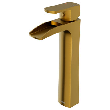Karran KBF442 1-Hole 1-Handle Vessel Faucet With Pop-up Drain, Gold