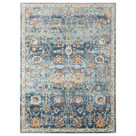 Bohemian Hialeah Indoor/Outdoor Area Rug, Navy, 5'1"x7'6"