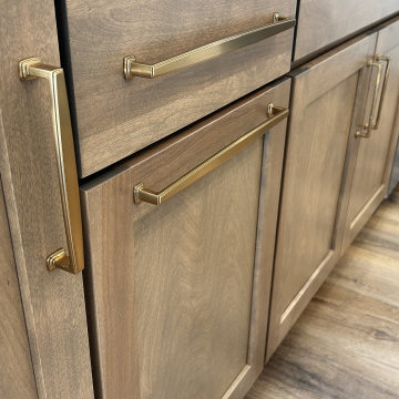 Accessible Beige Painted Kitchen with Birch Almond Accents