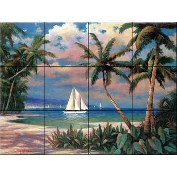 Tile Mural, Sailing To Serenity, Tc by T.C. Chiu