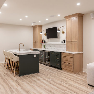 Basement Wine Cellar Wall and Under-Stair Kids' Playhouse