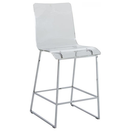 King Stool, Clear, Chrome, 40"H (SCH-155655 8021V8H)