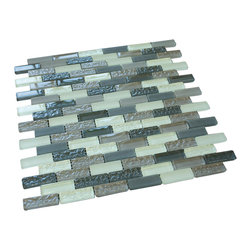 Cloudy Crystal Glass Mosaic Tile Brick Pattern (Glossy&Matte) - Home Decor