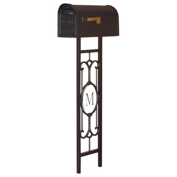 Classic Curbside Mailbox with Monogram Mailbox Post