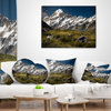 Foggy Mountains And Valley Landscape Photography Throw Pillow, 16"x16"