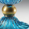 Venetian Glass Bowl, Aqua and Gold